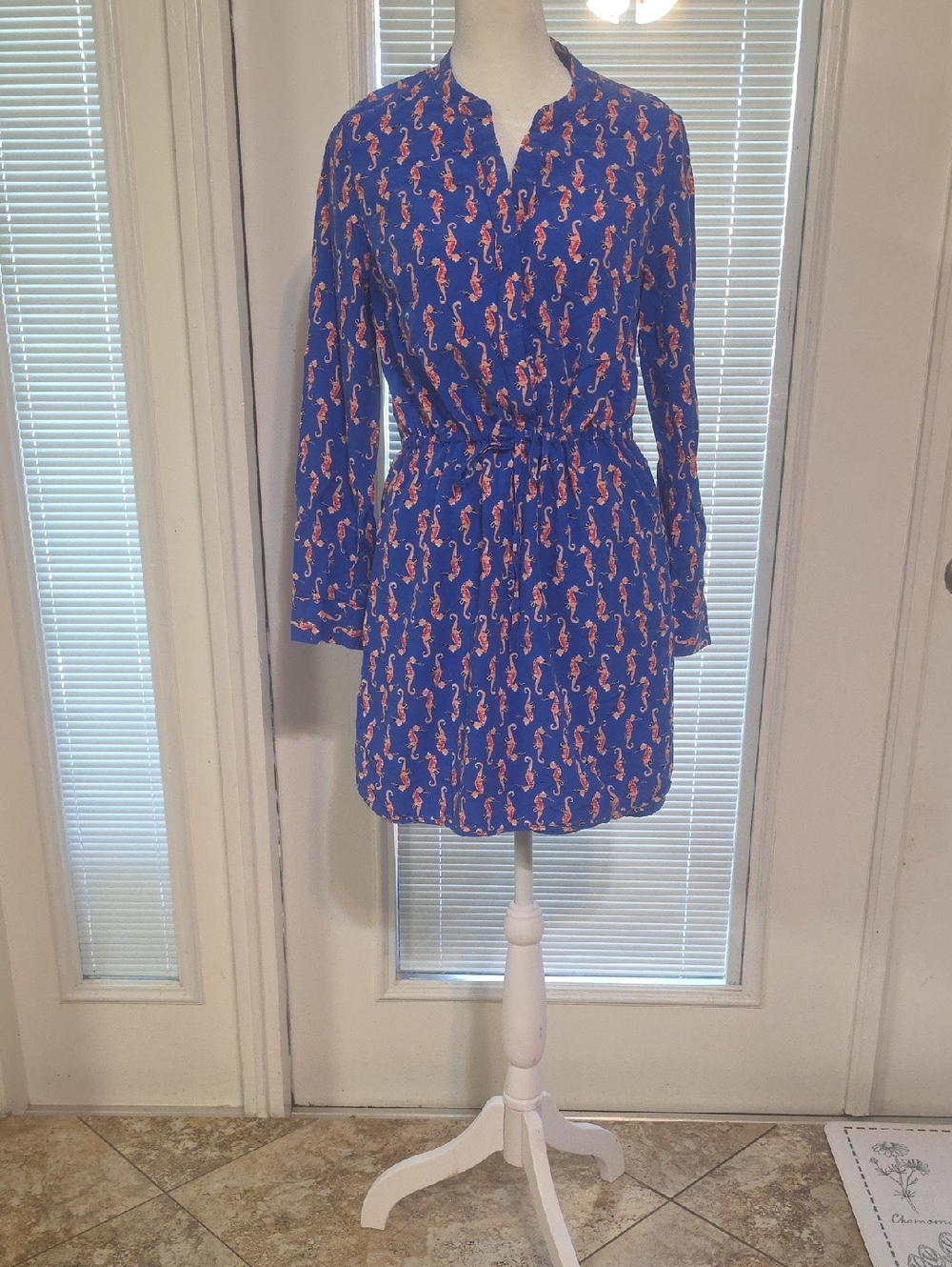 Crown & Ivy Seahorse Print Shirt Dress Size 8